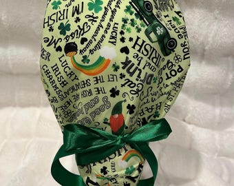 St. Patrick’s Day Irish Ponytail Scrub Cap