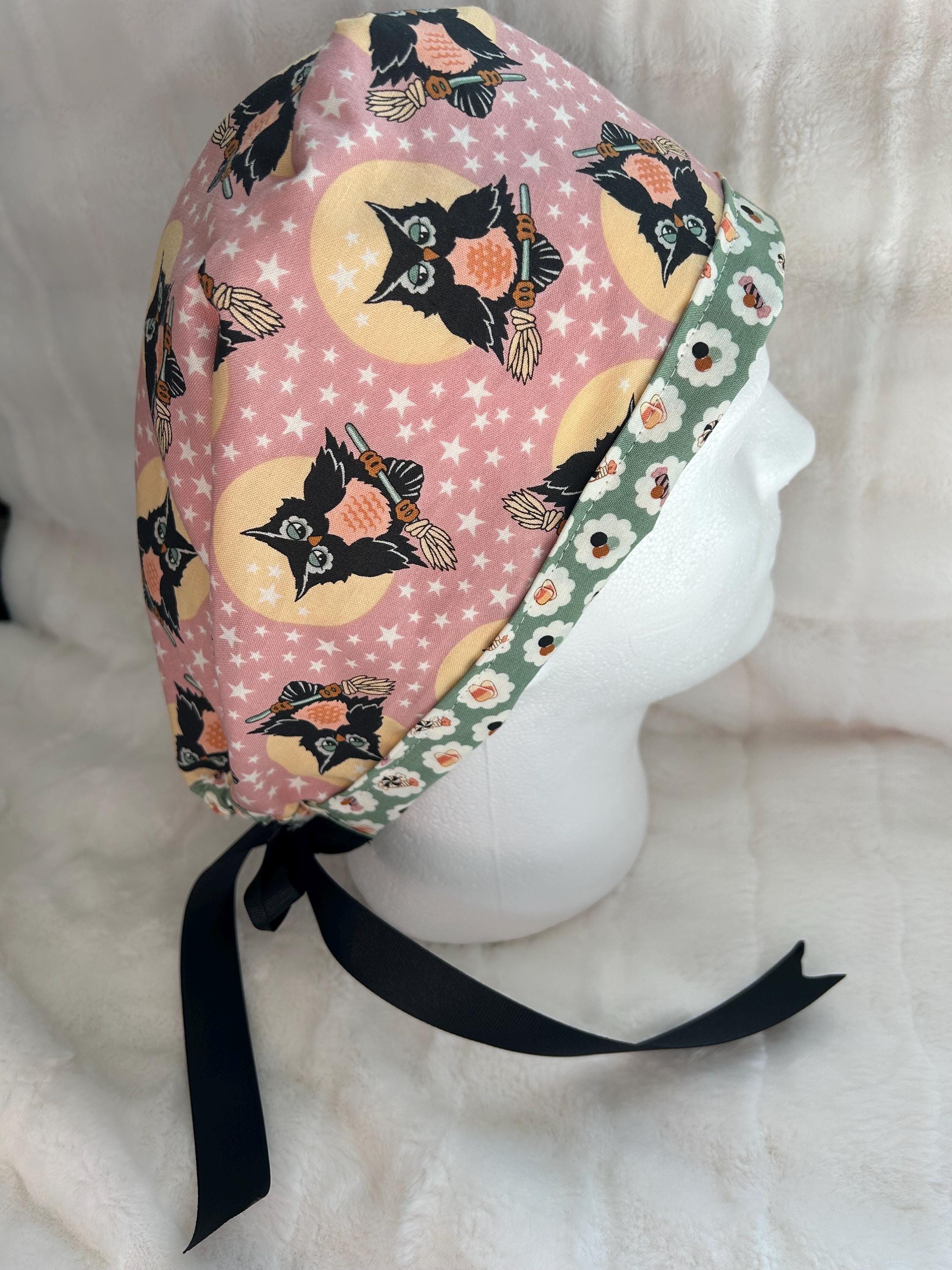 Vintage Owl Scrub Cap