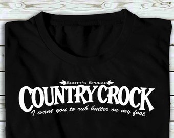 Country Crock - Michael Scott - I Want You to Rub Butter On My Foot - Black 100% Cotton  T-shirt - The Office, Scranton, Pennsylvania