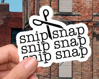 Snip Snap Snip Snap Snip Snap - The Office Vinyl Sticker, Weather Proof, Water Proof, Dishwasher Proof, Indoor/Outdoor, Water Bottle Sticker