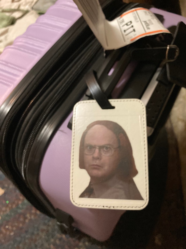 Think This is Your Bag False. The Office Luggage Tag Dwight Schrute Funny Luggage Tag, Dunder Mifflin Luggage image 2