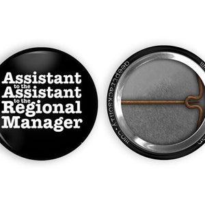 Assistant to the Assistant Regional Manager, AARM, The Office 1-inch Pinback Button, Dunder Mifflin Pin, The Office Gift