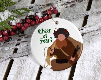 Cheer or Fear? Belsnickel Dwight Schrute, Holiday Ornament, The Office Christmas Ornament - Ceramic Ornament, Dunder Mifflin, The Office