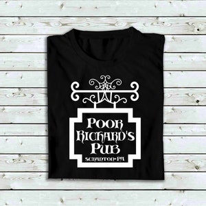 Poor Richards Pub T-shirt Black 100% Cotton Tee The Office, Scranton Pennsylvania, Happy Hour, The Office T-shirt, The Office Gift Idea image 2