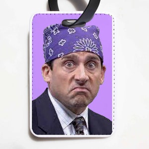 Prison Mike The Office Luggage Tag Michael Scott The Office Gift Idea Funny Luggage Tag, Dunder Mifflin Luggage Tag image 1