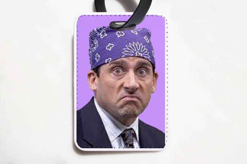 Prison Mike The Office Luggage Tag Michael Scott The Office Gift Idea Funny Luggage Tag, Dunder Mifflin Luggage Tag image 1
