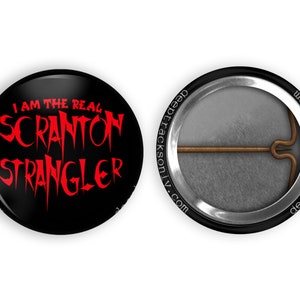 I am the real Scranton Strangler Pin - The Office 1-inch Pinback Button - Dunder Mifflin Pin, The Office Gift Idea, Deep Tracks Only