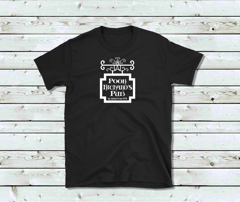 Poor Richards Pub T-shirt Black 100% Cotton Tee The Office, Scranton Pennsylvania, Happy Hour, The Office T-shirt, The Office Gift Idea image 1