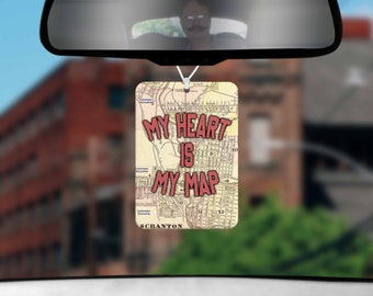 The Office Hanging Car Air Freshener - My Heart is My Map - Andy Bernard Quote - Funny, Dunder Mifflin Air Freshener