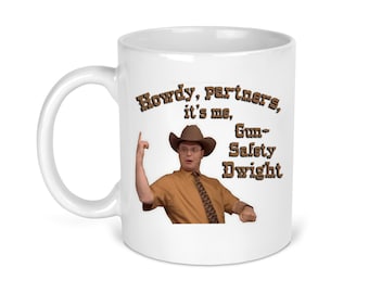 Gun-Safety Dwight - Dwight Schrute Mug - The Office Gift - Dunder Mifflin Christmas, Funny Dwight Mug, The Office Coffee Cup - Ceramic Mug