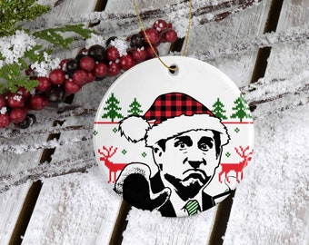 Michael Scott Oven Mitt Ornament, Holiday Ornament, The Office Christmas Ornament - Ceramic Ornament, Dunder Mifflin, The Office