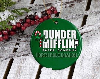 Dunder Mifflin North Pole Branch Ornament, Holiday Ornament, The Office Christmas Ornament - Ceramic Ornament, Dunder Mifflin, The Office