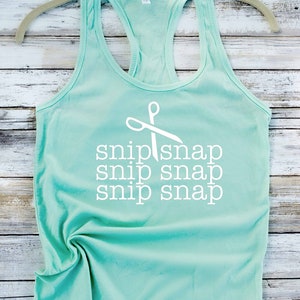 Snip Snap Snip Snap Snip Snap Michael Scott - Mint Green Racer Back Tank - Ladies Tank Top - Workout Gear by Deep Tracks Only - The Office