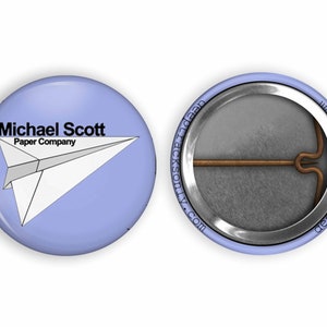 Michael Scott Paper Company, The Office Birthday Gift, The Office 1-inch Pinback Button, Dunder Mifflin Pin