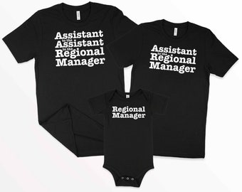 Regional Manager, Assistant to the Regional Manager, & Assistant to the Assistant Regional Manager - The Office T-shirts, Family Set of 3