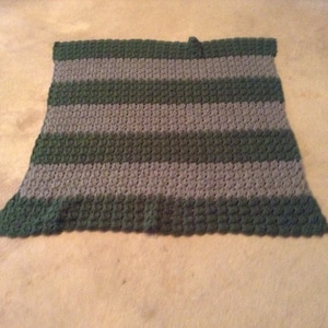 Green and Gray 33X35&quot; Toddler/Child/Lap/Wheelchair Afghan