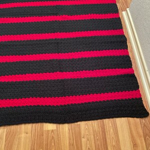 Black and Burgundy  42X36 Toddler/Child/Lap Afghan