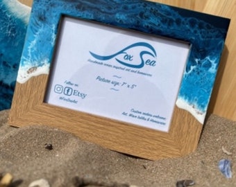 Handmade Photo frame Blue Ocean Resin Wave Picture Frame