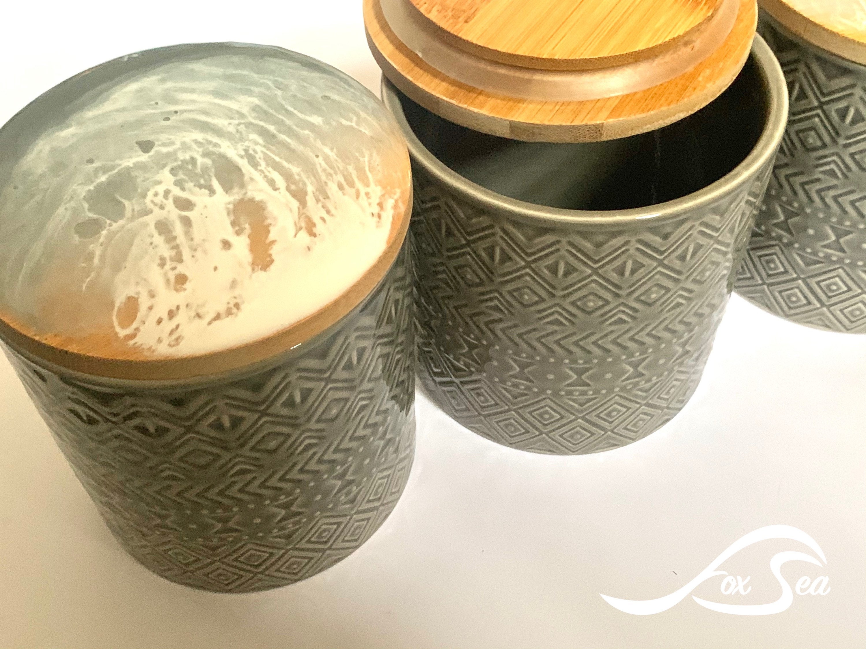 Gris bambú resina Tapa gris cocina botes de cocina té café | Etsy