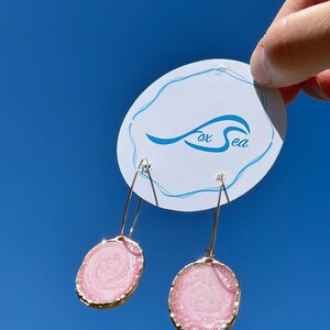 Handmade Resin Wave Earrings Surf Beach Jewellery Silver, rose gold, gold image 5