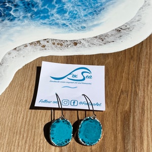 Handmade Resin Wave Earrings Surf Beach Jewellery Silver, rose gold, gold imagem 6