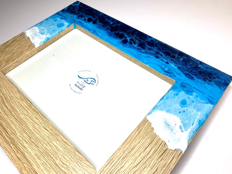 Handmade Photo frame Blue Ocean Resin Wave Picture Frame image 4