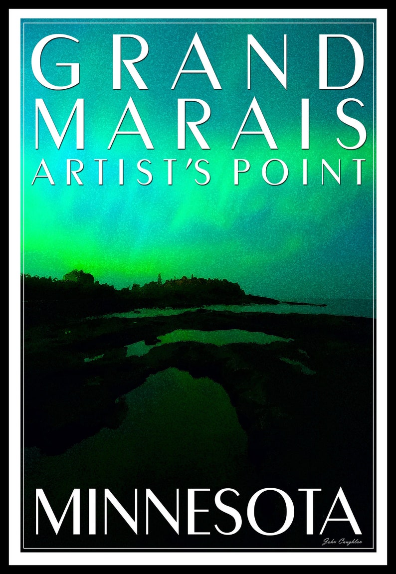 Northern Lights, Grand Marais, Artist's Point, Minnesota Poster Etsy