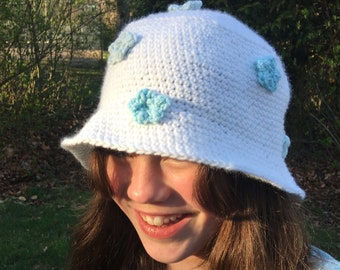 Wildflower Bucket Hat - Easy Crochet Bucket Hat - Instant Download - Sizes Baby, Toddler, Child, Adult Small, and Adult Large