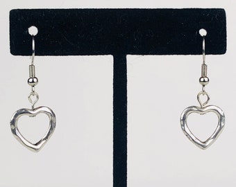 Simple Silver Heart Earrings