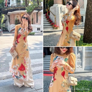 Pre-made Vietnamese Modernized Ao Dai For Women, Ao Dai For Women, Ao Dai For Girls, Vietnamese Dress For Women, Ao Dai Dress For Women