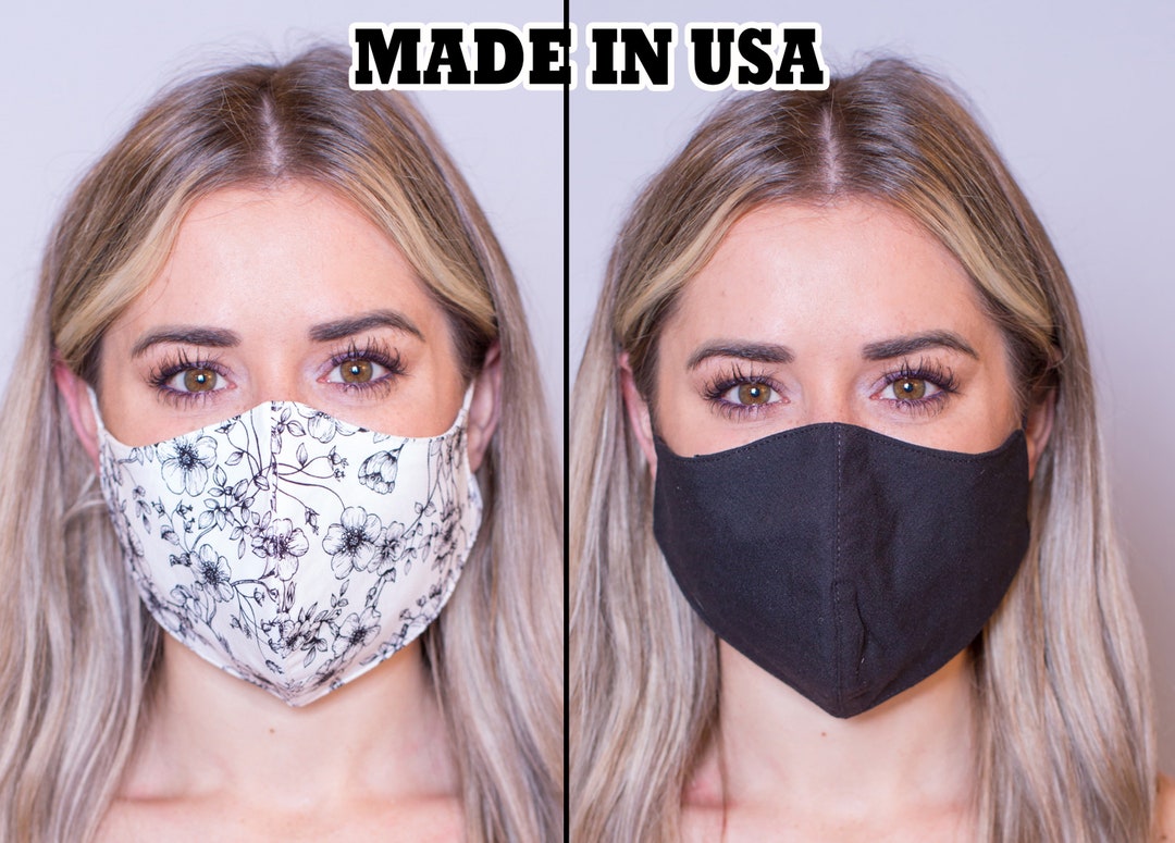 Face Mask Face Mask Washable, With Filter Pocket, Made in USA, 100% ...