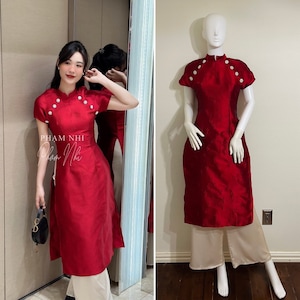 Pre-made Vietnamese Modernized Ao Dai For Women, Ao Dai For Women, Ao Dai For Girls, Vietnamese Dress For Women, Ao Dai Dress For Women