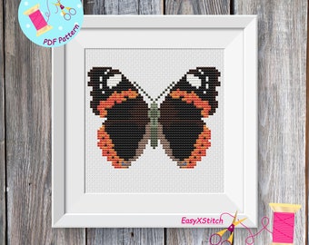 Butterfly Cross Stitch Moth cross stitch pattern Insect cross stitch Instant download PDF Floral Butterfly Cross Stitch Pattern