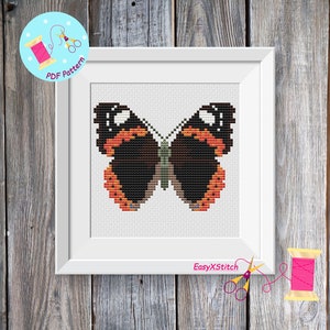 Butterfly Cross Stitch Moth cross stitch pattern Insect cross stitch Instant download PDF Floral Butterfly Cross Stitch Pattern