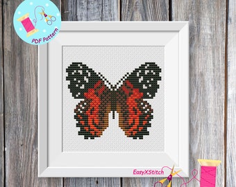 Butterfly Cross Stitch Moth cross stitch pattern Insect cross stitch Instant download PDF Floral Butterfly Cross Stitch Pattern