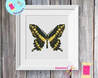 Butterfly Cross Stitch Moth cross stitch pattern Insect cross stitch Instant download PDF Floral Butterfly Cross Stitch Pattern