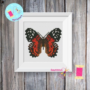 Butterfly Cross Stitch Moth cross stitch pattern Insect cross stitch Instant download PDF Floral Butterfly Cross Stitch Pattern