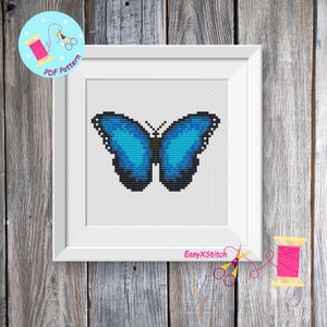 Butterfly Cross Stitch Moth cross stitch pattern Insect cross stitch Instant download PDF Floral Butterfly Cross Stitch Pattern