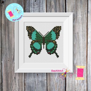 Butterfly Cross Stitch Moth cross stitch pattern Insect cross stitch Instant download PDF Floral Butterfly Cross Stitch Pattern