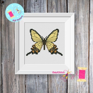 Butterfly Cross Stitch Moth cross stitch pattern Insect cross stitch Instant download PDF Floral Butterfly Cross Stitch Pattern