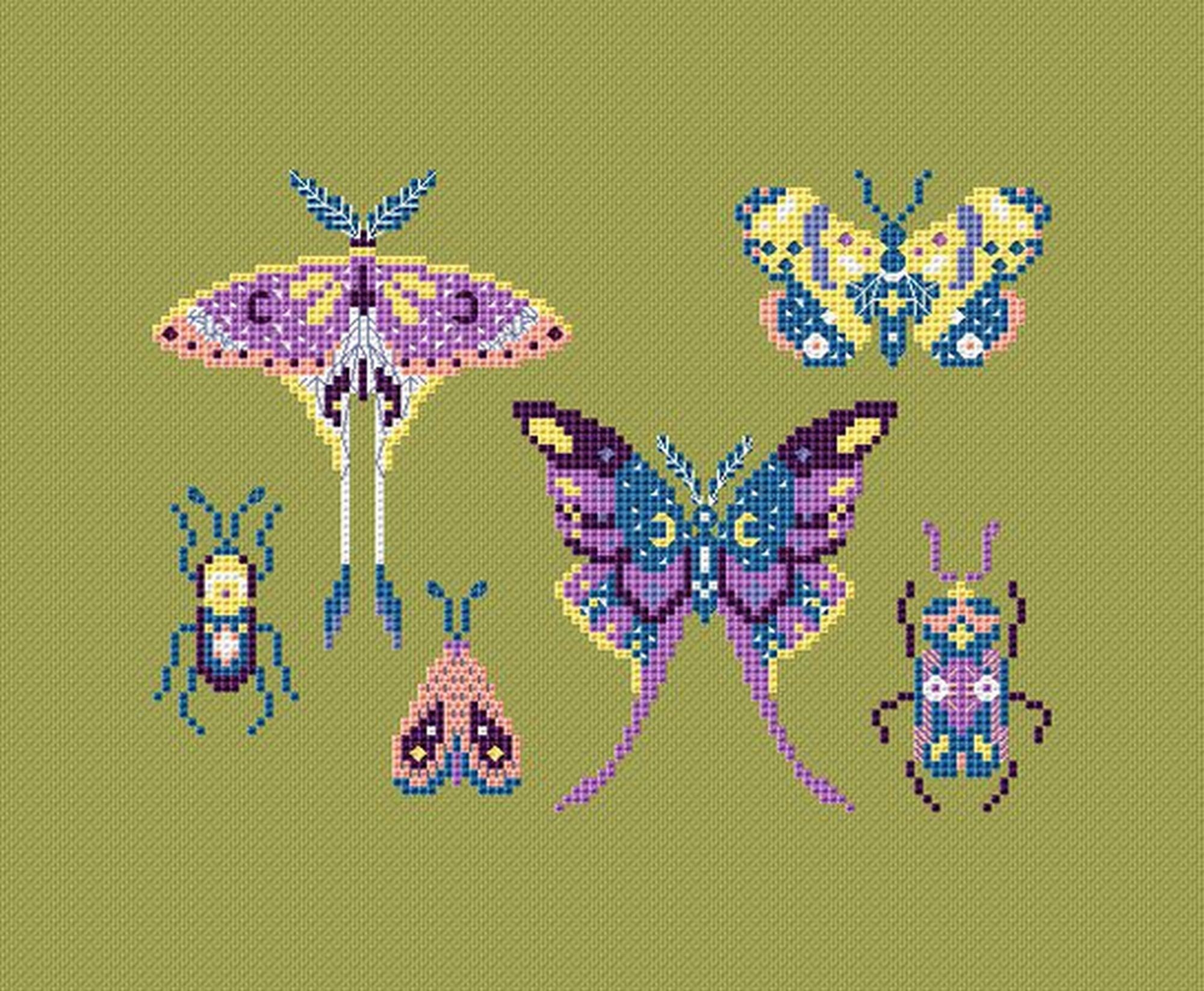 Moth Cross Stitch Pattern PDF Skull Moth Embroidery Magical Moth - Etsy