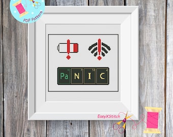 Panic Cross Stitch | Etsy
