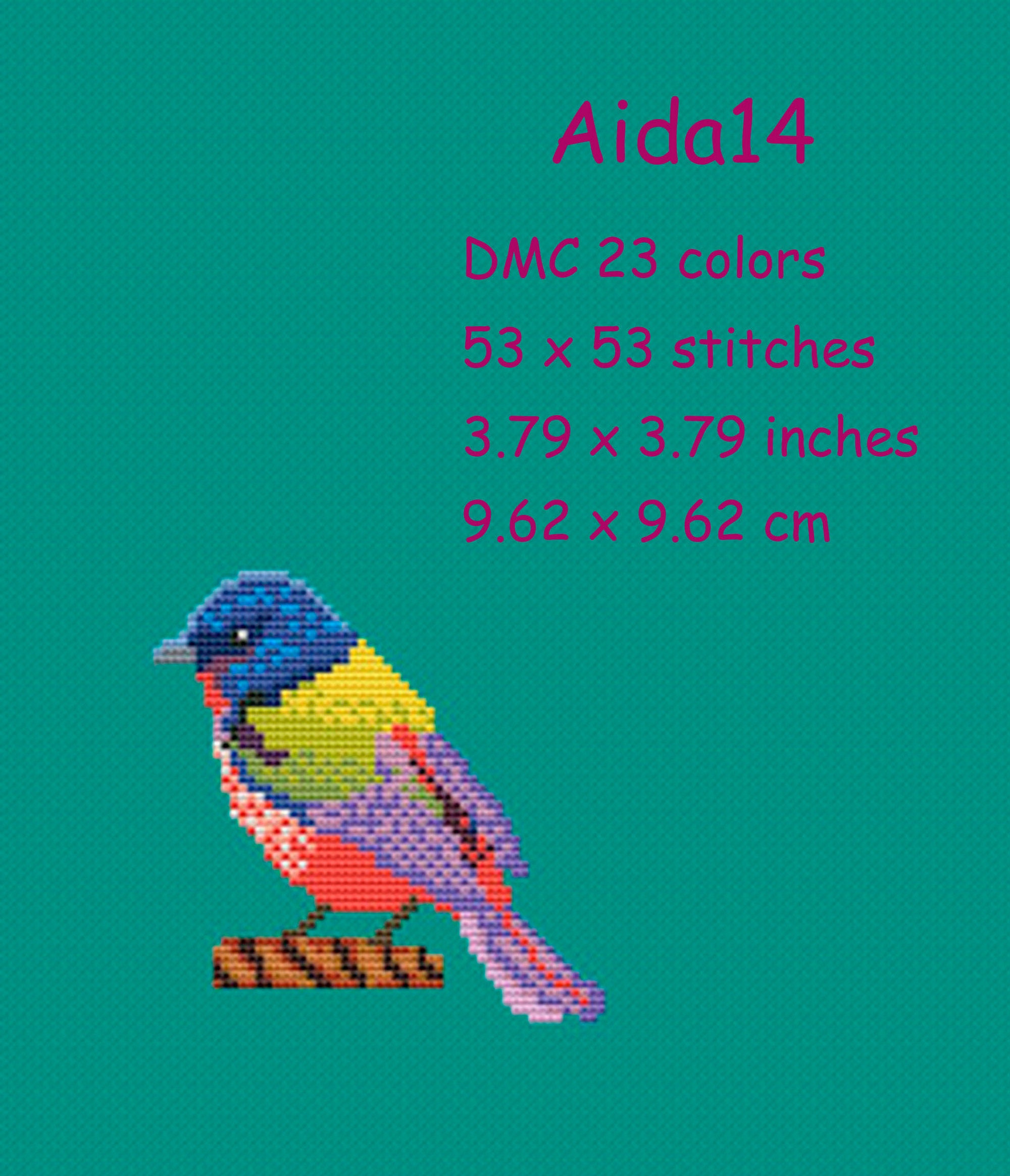 Bird Cross Stitch Pattern Pdf, Modern Cross Stitch Pattern, Animals