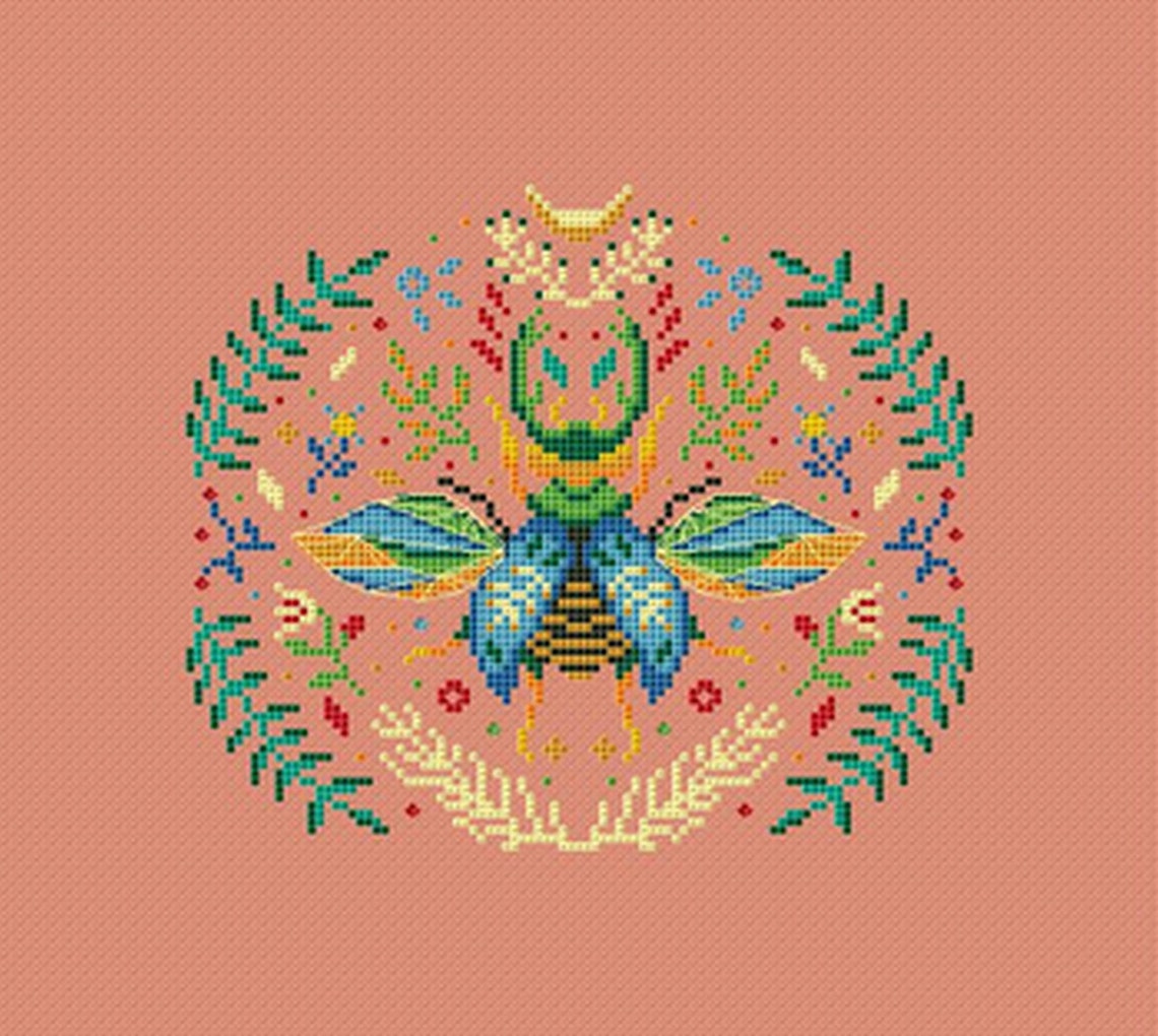 Insect Cross Stitch Pattern PDF Luna Moth Embroidery Magical Etsy