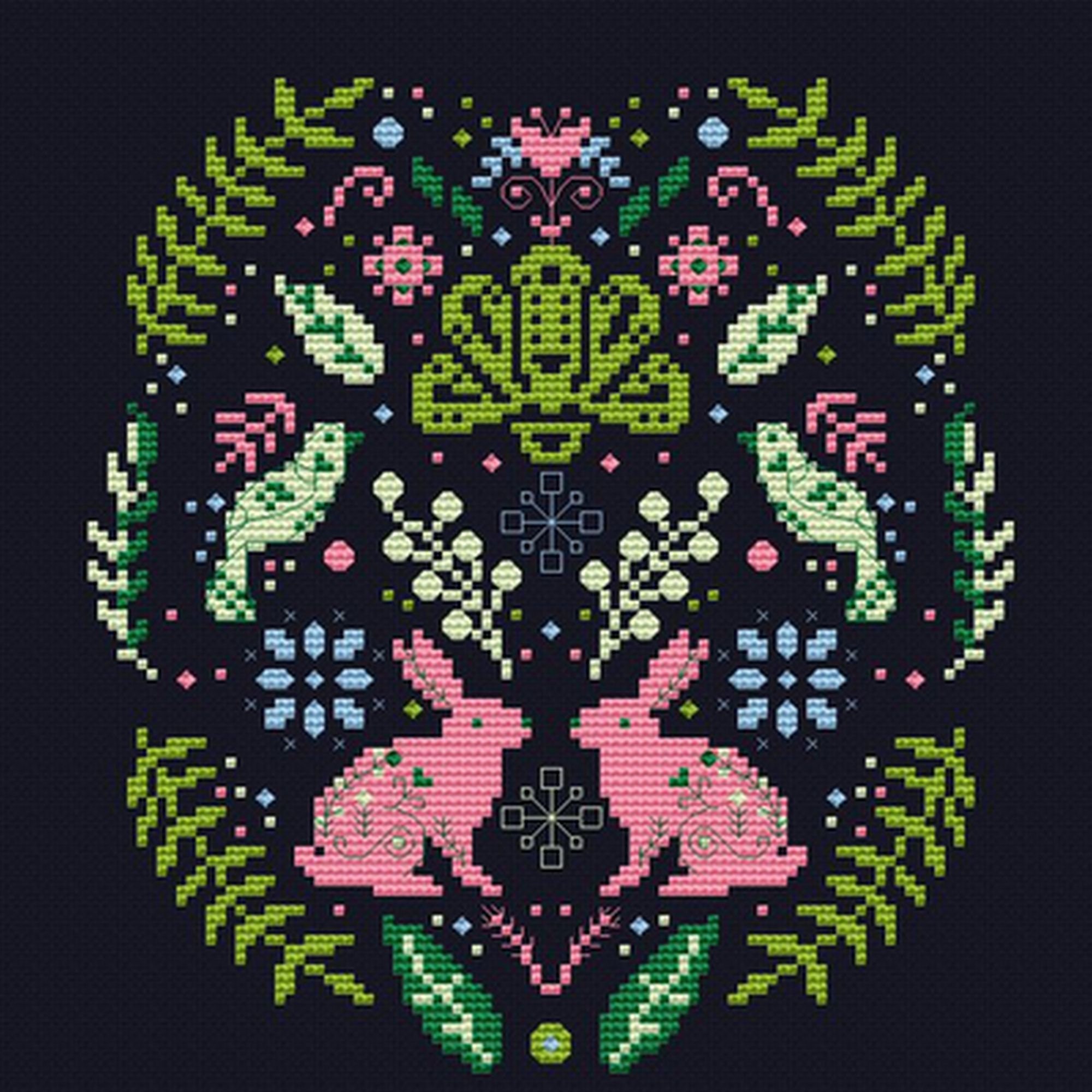 Scandinavian Cross Stitch Pattern PDF Folk Flower Embroidery - Etsy