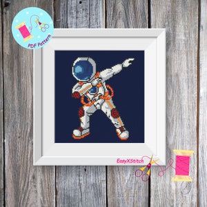 Astronaut cross stitch pattern Space cross stitch pattern Planets cross stitch