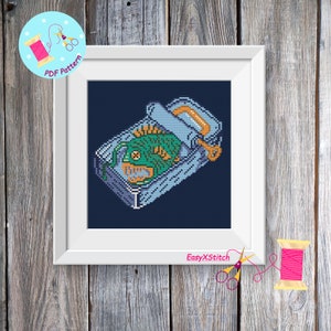 Angler fish cross stitch pattern Sea monster cross stitch Ghost fish