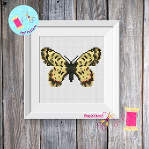 Butterfly Cross Stitch Moth cross stitch pattern Insect cross stitch Instant download PDF Floral Butterfly Cross Stitch Pattern