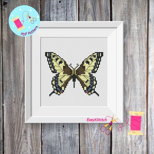 Butterfly Cross Stitch Moth cross stitch pattern Insect cross stitch Instant download PDF Floral Butterfly Cross Stitch Pattern