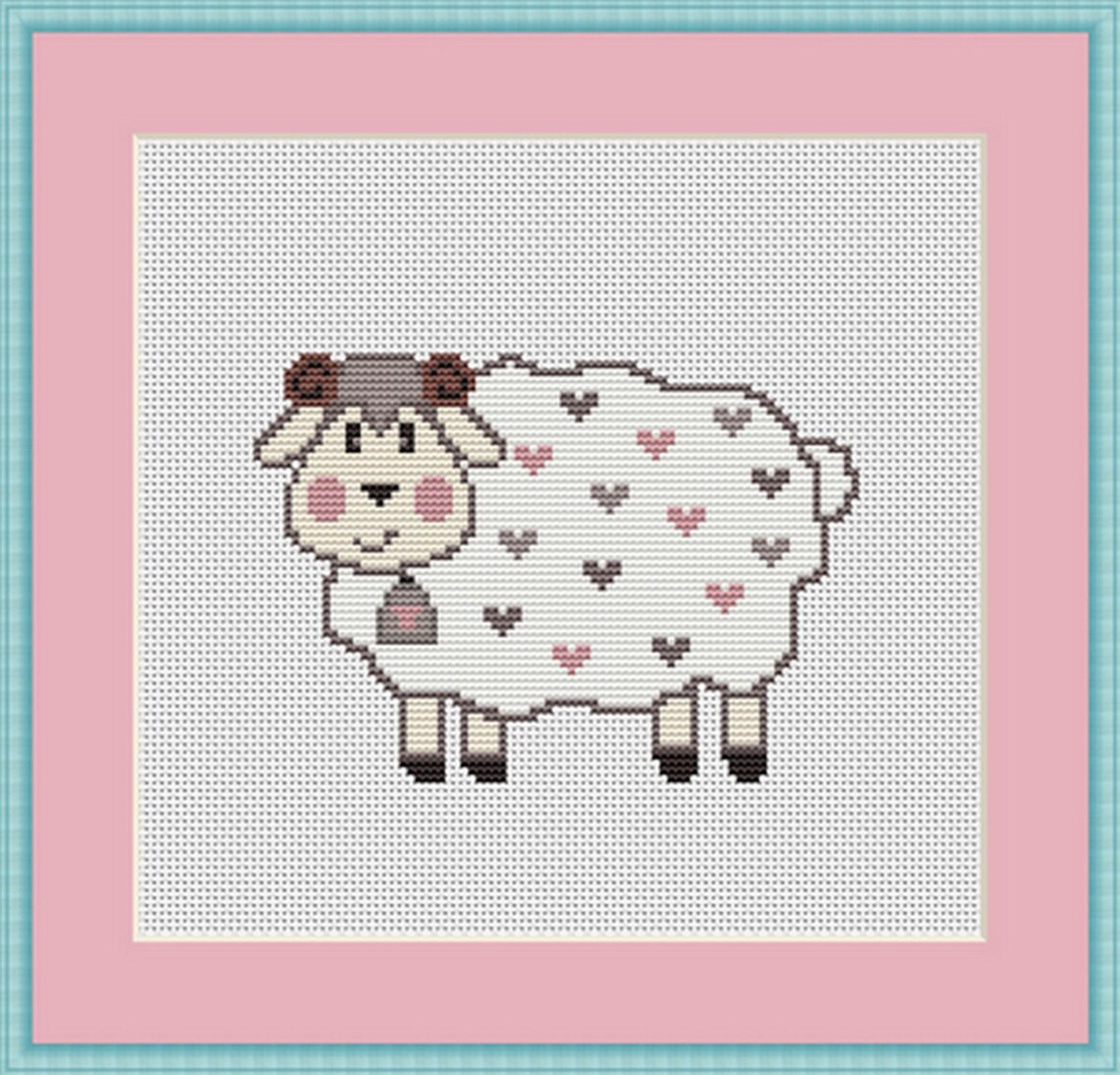 Farm animals cross stitch pattern PDF sheep cross stitch Etsy
